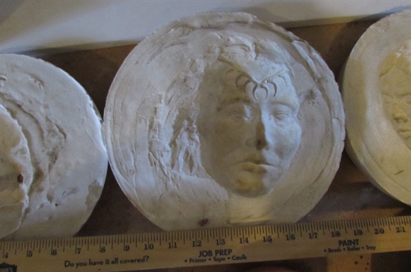 PLASTER FACE MOLDS IN SEVERAL SIZES & FISH MOLD