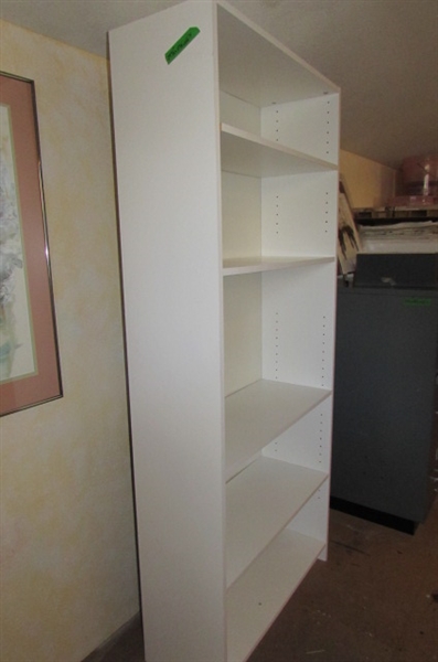 TALL WHITE BOOK SHELF