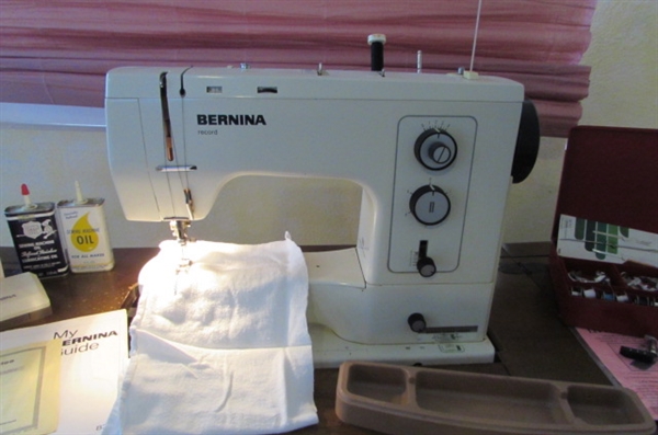 BERNINA SEWING SEWING MACHINE IN CABINET AND CASE INCLUDED