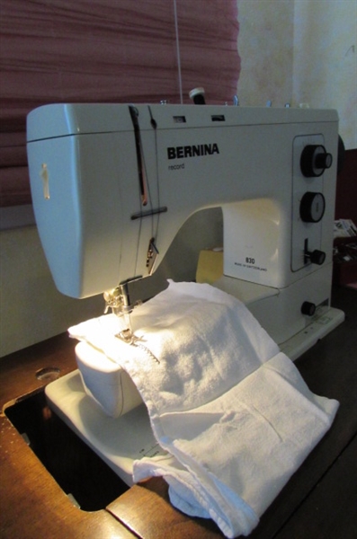 BERNINA SEWING SEWING MACHINE IN CABINET AND CASE INCLUDED