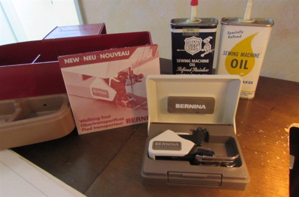 BERNINA SEWING SEWING MACHINE IN CABINET AND CASE INCLUDED