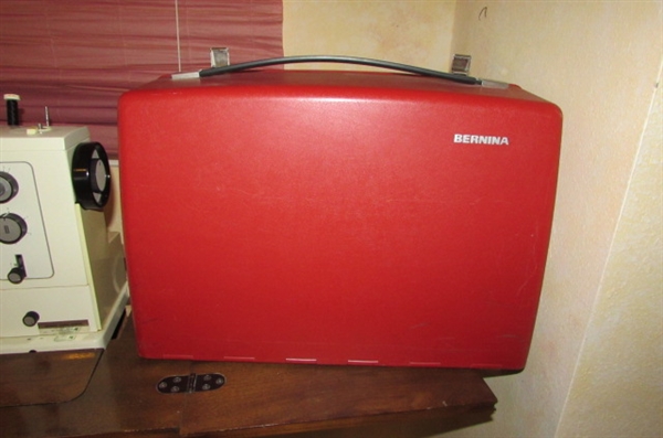 BERNINA SEWING SEWING MACHINE IN CABINET AND CASE INCLUDED