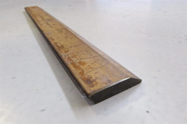 WOODEN CRAFT/DRAWING BOARD, VINTAGE YARDSTICK, AND RULER