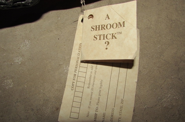 SHROOM STICK & 2 WOODEN WALKING STICKS WITH COMPASSES