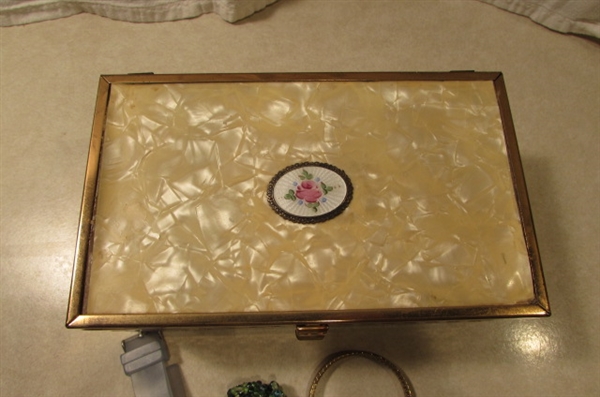 MUSICAL BALLERINA JEWELRY BOX WITH ASSORTED WATCHES