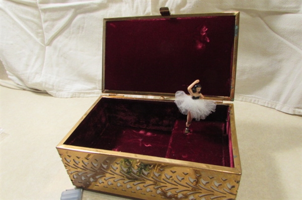 MUSICAL BALLERINA JEWELRY BOX WITH ASSORTED WATCHES