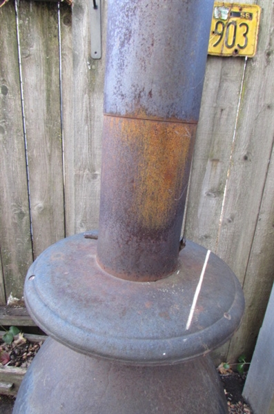 OUTDOOR CAST IRON POT BELLY STOVE