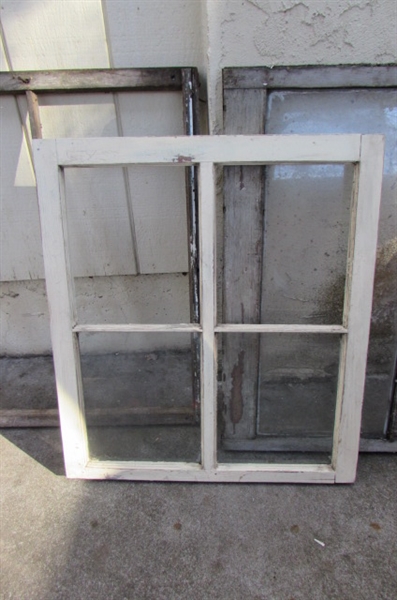 3 WOOD FRAMED WINDOWS