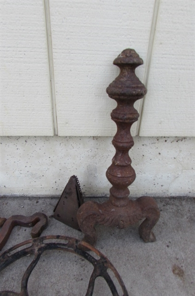 RUSTY RUSTIC ITEMS AND A BUCKET