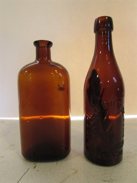 ANTIQUE/VINTAGE BROWN BOTTLE LOT