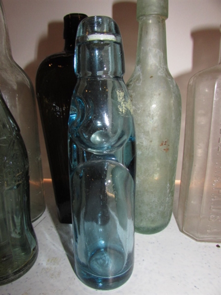 VARIETY OF VINTAGE SODA BOTTLES AND MORE