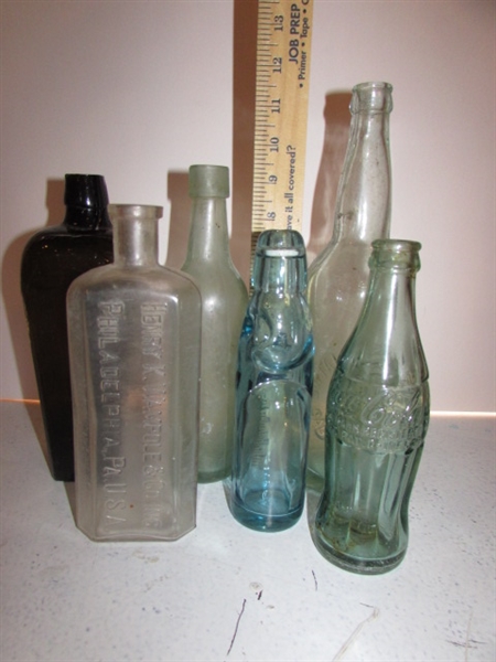 VARIETY OF VINTAGE SODA BOTTLES AND MORE