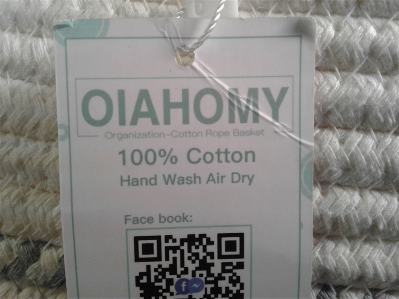  OIAHOMY Laundry Hamper Woven Cotton Rope 26