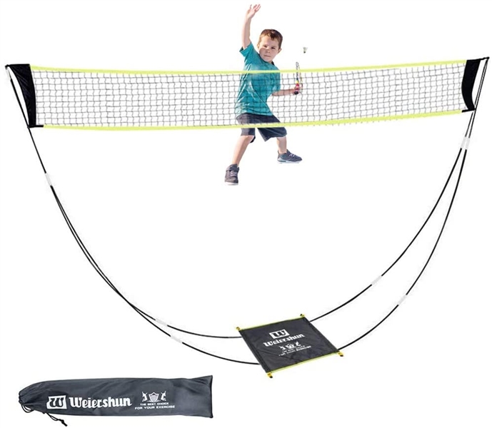 FBSPORT Portable Badminton Net Set with Poles Carry Bag, Folding Kids Volleyball Badminton Net