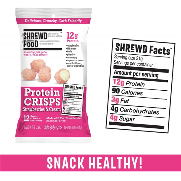 Shrewd Food Low Carb Protein Puffs Variety 10 Pack- Pizza, Cheese, Strawberry, and more