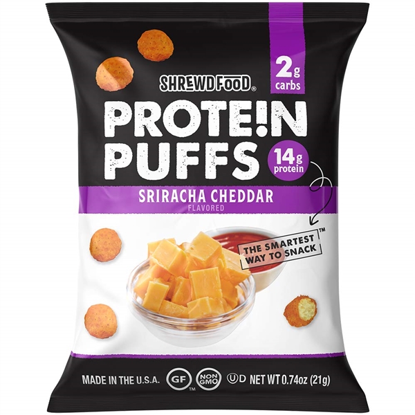Shrewd Food Low Carb Protein Puffs Variety 10 Pack- Pizza, Cheese, Strawberry, and more