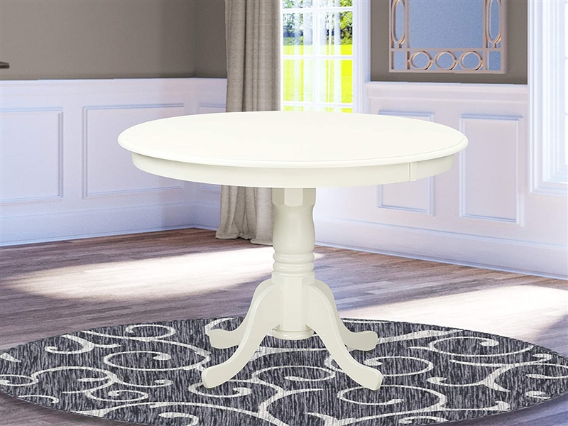 East West Furniture TABLE PEDESTAL LEGS ONLY- Linen White Finish