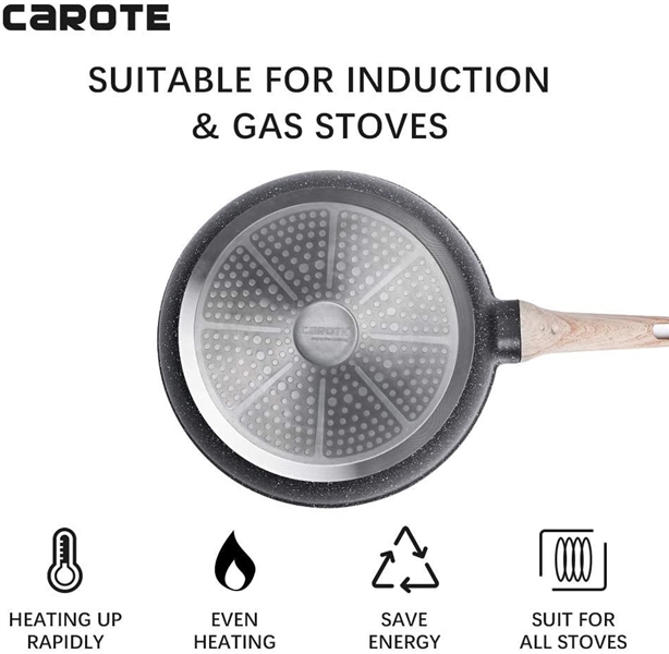  Carote 8 Inch Nonstick Skillet Frying Pan Granite Coating from Switzerland