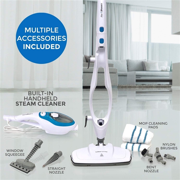  Steam Mop Cleaner 10-in-1 with Convenient Detachable Handheld Unit