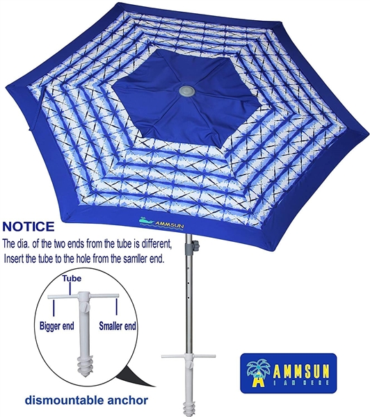 AMMSUN 8ft Patio Beach Umbrella