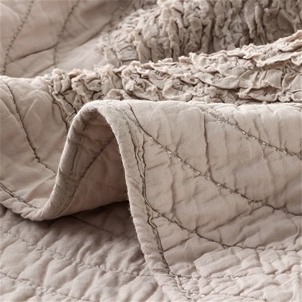  ABREEZE 3-Piece Luxury Quilt Set with Shams and Coverlet Set Bedding Set Bedspread Taupe Queen