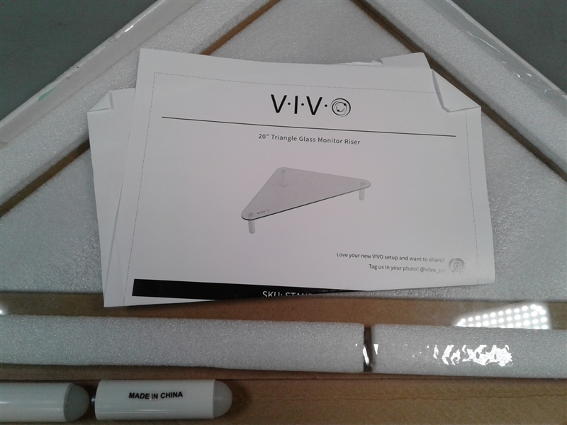 VIVO 20 Triangle Glass Monitor Stand