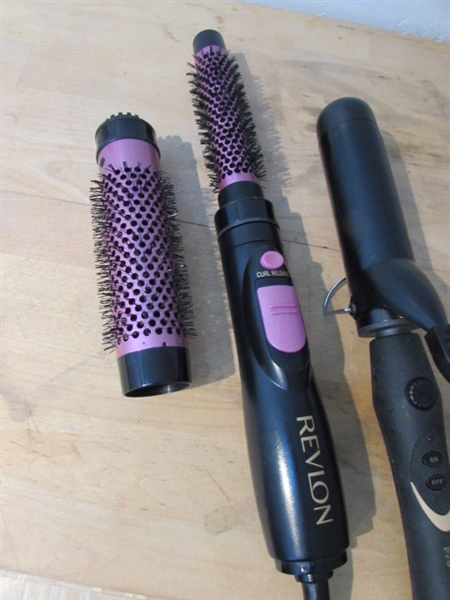 REVLON BRUSH HAIR CURLER & CURLING IRON