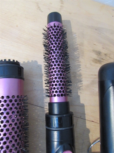 REVLON BRUSH HAIR CURLER & CURLING IRON