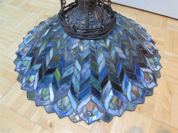 ANTIQUE STAINED GLASS CEILING LIGHT