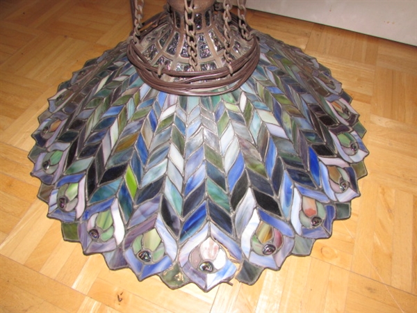 ANTIQUE STAINED GLASS CEILING LIGHT