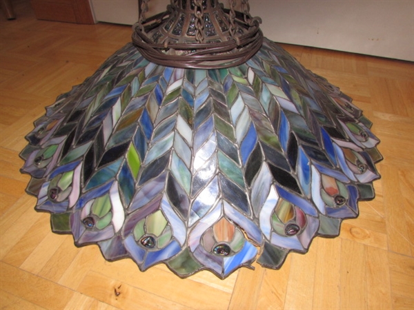 ANTIQUE STAINED GLASS CEILING LIGHT