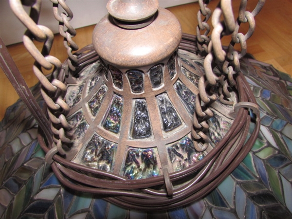 ANTIQUE STAINED GLASS CEILING LIGHT