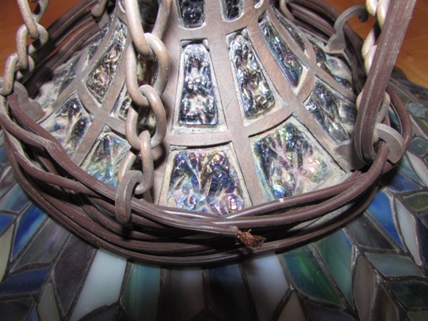 ANTIQUE STAINED GLASS CEILING LIGHT