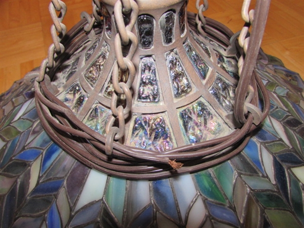 ANTIQUE STAINED GLASS CEILING LIGHT