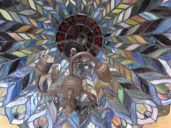 ANTIQUE STAINED GLASS CEILING LIGHT