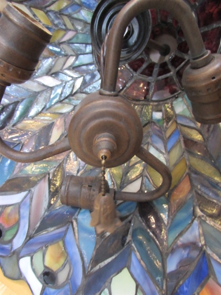 ANTIQUE STAINED GLASS CEILING LIGHT