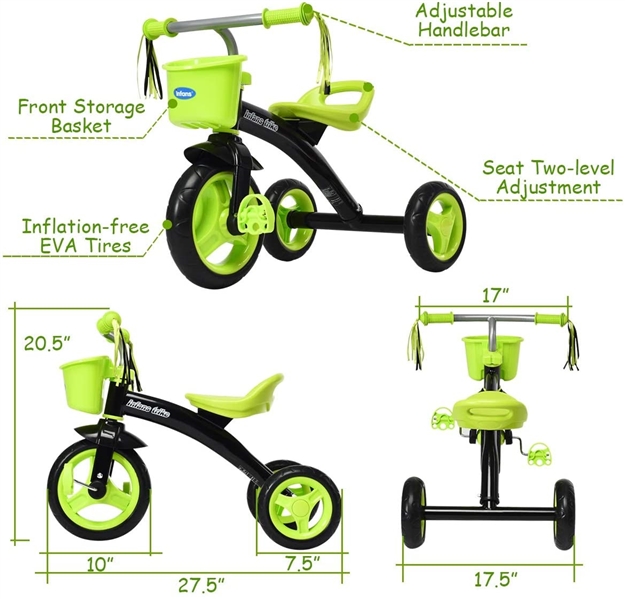 INFANS Lightweight Tricycle for Toddler & Children Age 2-5