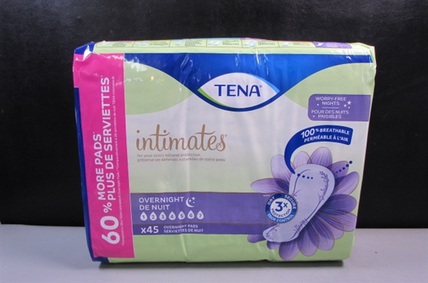  TENA Incontinence Pads for Women, Overnight, 45 Count