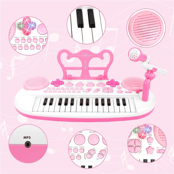 BAOLI 31 Keys Electronic Keyboard Piano Toy with Microphone for Kids