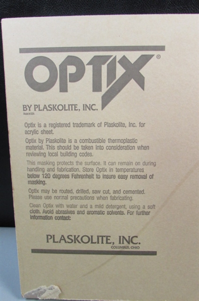 Optix by Plaskolite Plastic Plexiglass Board with Protective Paper