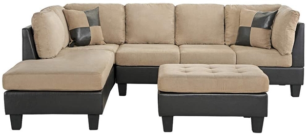 Casa Andrea Modern 3-Piece Microfiber and Faux Leather Sofa *CUSHIONS ONLY*