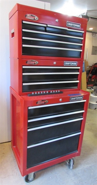 ROLLING 3-PIECE CRAFTSMAN TOOL BOX