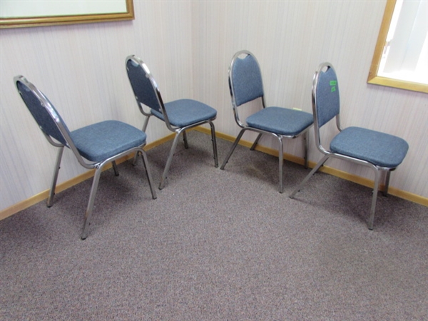 4 BLUE WAITING ROOM CHAIRS