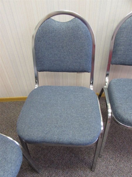 4 BLUE WAITING ROOM CHAIRS