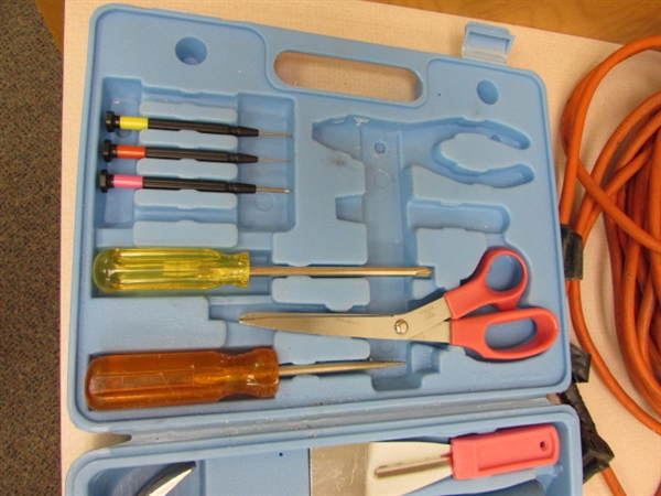 EXTENSION CORDS,PAINTING SUPPLIES AND SMALL TOOL SET