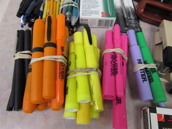 OFFICE SUPPLIES - HIGHLIGHTERS, PAPERCLIPS, STAPLERS, HOLE PUNCH & MORE
