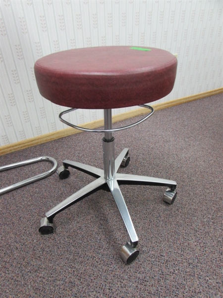 STAINLESS STEEL INSTRUMENT CART & ROLLING STOOL