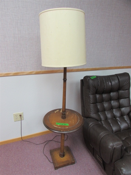 VINTAGE ROCKER/SWIVEL CHAIR AND FLOOR LAMP