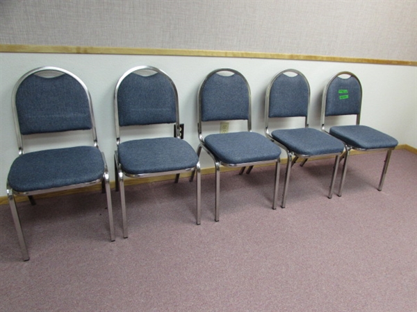 5 BLUE WAITING ROOM CHAIRS