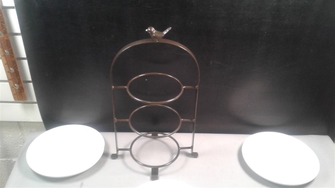 3 Tier Cupcake/Dessert Stand with Plates